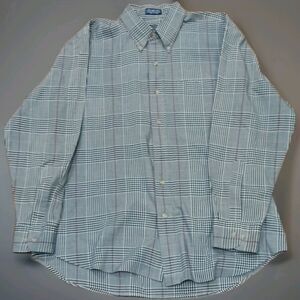 Mikael York Collection Men’s L Plaid Button Down Shirt Vintage Preppy Old Money